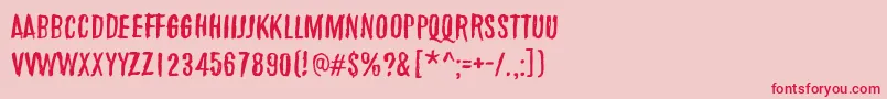 MarchOfThePigs Font – Red Fonts on Pink Background