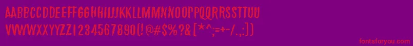 フォントMarchOfThePigs – 紫の背景に赤い文字