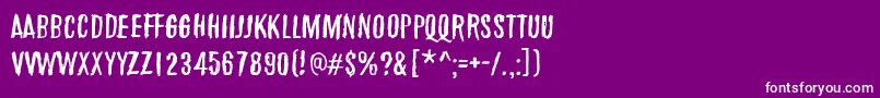 MarchOfThePigs-Schriftart – Weiße Schriften auf violettem Hintergrund