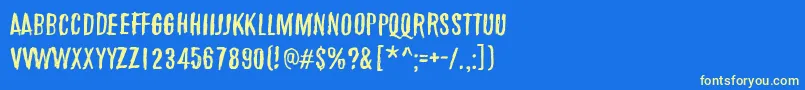 MarchOfThePigs Font – Yellow Fonts on Blue Background