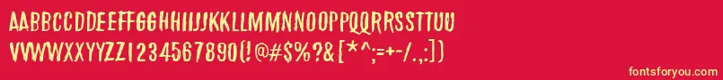Fonte MarchOfThePigs – fontes amarelas em um fundo vermelho