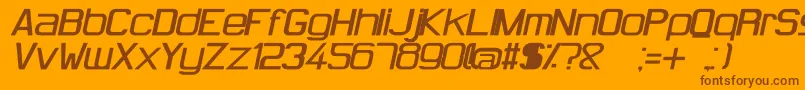 HugFemmesBoldItalic Font – Brown Fonts on Orange Background