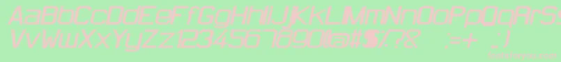 HugFemmesBoldItalic-Schriftart – Rosa Schriften auf grünem Hintergrund