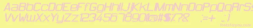 HugFemmesBoldItalic-Schriftart – Rosa Schriften auf gelbem Hintergrund