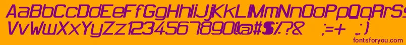 HugFemmesBoldItalic Font – Purple Fonts on Orange Background