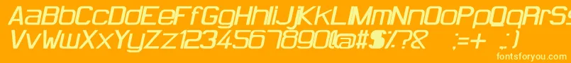 HugFemmesBoldItalic Font – Yellow Fonts on Orange Background