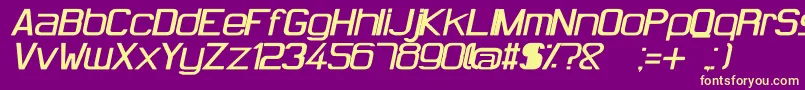 HugFemmesBoldItalic Font – Yellow Fonts on Purple Background