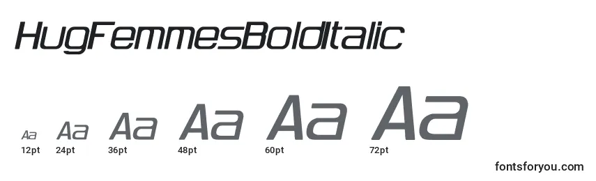 HugFemmesBoldItalic Font Sizes