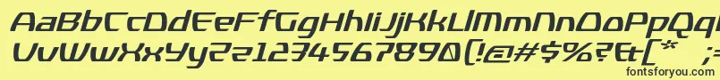 KompressorBolditalic Font – Black Fonts on Yellow Background