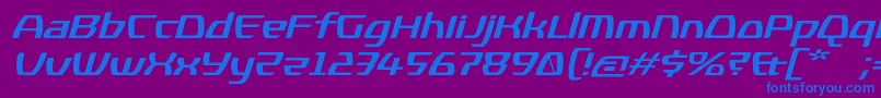 KompressorBolditalic Font – Blue Fonts on Purple Background