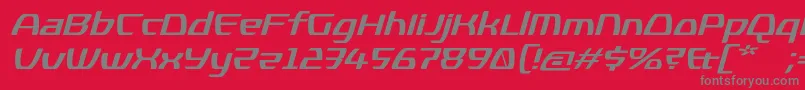 フォントKompressorBolditalic – 赤い背景に灰色の文字