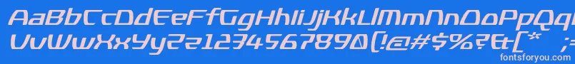 フォントKompressorBolditalic – ピンクの文字、青い背景