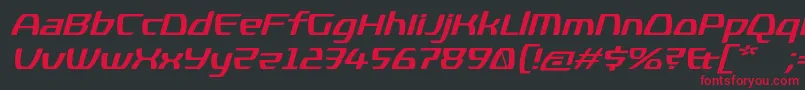 KompressorBolditalic Font – Red Fonts on Black Background