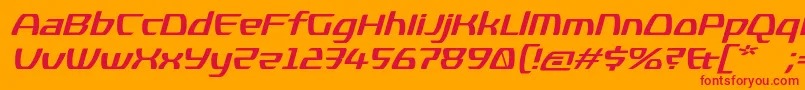 KompressorBolditalic Font – Red Fonts on Orange Background