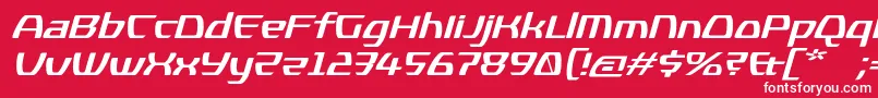 フォントKompressorBolditalic – 赤い背景に白い文字