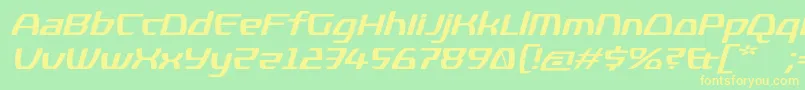 KompressorBolditalic Font – Yellow Fonts on Green Background