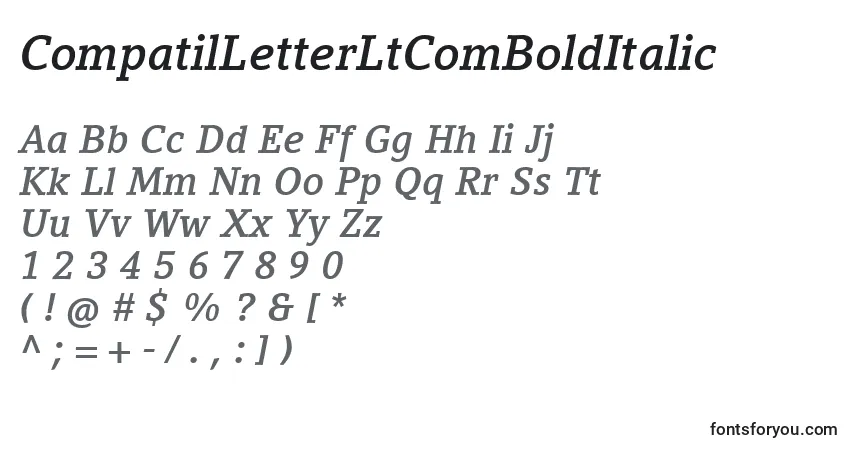 Шрифт CompatilLetterLtComBoldItalic – алфавит, цифры, специальные символы