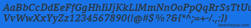 CompatilLetterLtComBoldItalic Font – Black Fonts on Blue Background