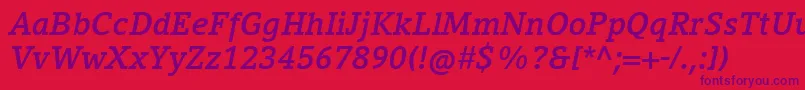 CompatilLetterLtComBoldItalic Font – Purple Fonts on Red Background