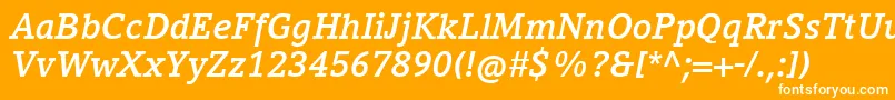 CompatilLetterLtComBoldItalic Font – White Fonts on Orange Background