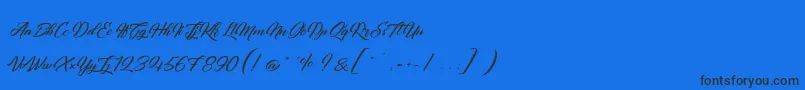 QuantumOfMechanic-Schriftart – Schwarze Schriften auf blauem Hintergrund