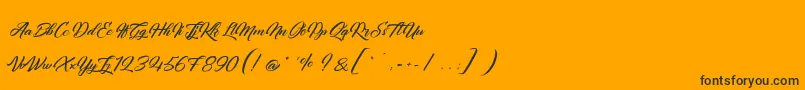 QuantumOfMechanic-Schriftart – Schwarze Schriften auf orangefarbenem Hintergrund