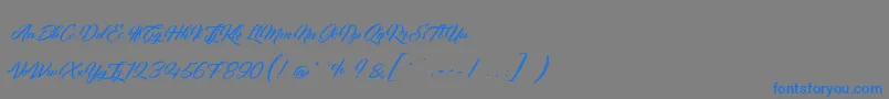 QuantumOfMechanic-Schriftart – Blaue Schriften auf grauem Hintergrund