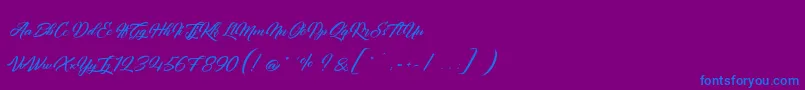 QuantumOfMechanic Font – Blue Fonts on Purple Background