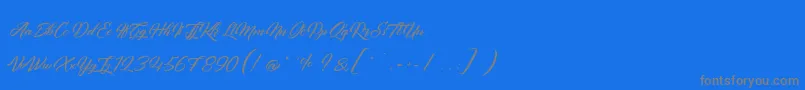 QuantumOfMechanic-Schriftart – Graue Schriften auf blauem Hintergrund