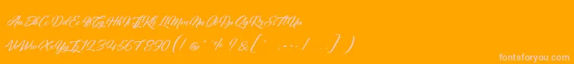 QuantumOfMechanic-Schriftart – Rosa Schriften auf orangefarbenem Hintergrund