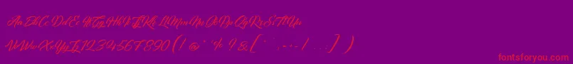 QuantumOfMechanic-Schriftart – Rote Schriften auf violettem Hintergrund