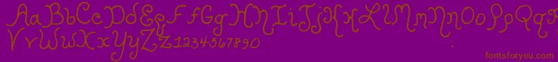 Kristencurlyyoff Font – Brown Fonts on Purple Background