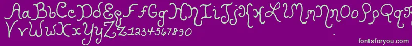 Kristencurlyyoff Font – Green Fonts on Purple Background