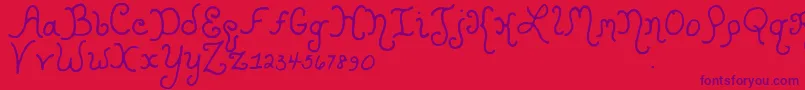 Kristencurlyyoff Font – Purple Fonts on Red Background