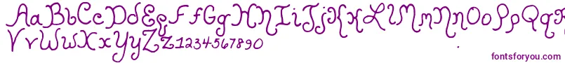 Kristencurlyyoff Font – Purple Fonts on White Background