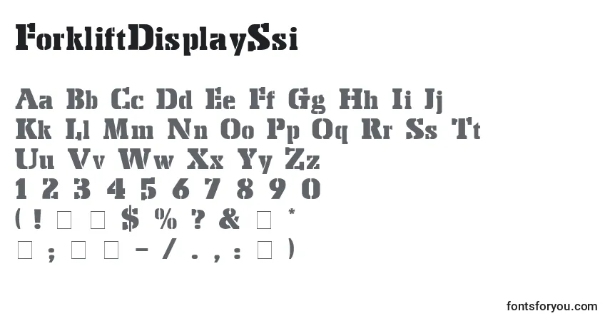 Шрифт ForkliftDisplaySsi – алфавит, цифры, специальные символы
