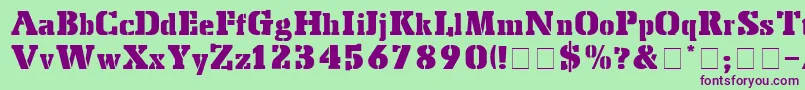 ForkliftDisplaySsi Font – Purple Fonts on Green Background