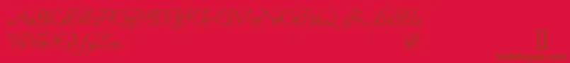 Pavane-Schriftart – Braune Schriften auf rotem Hintergrund