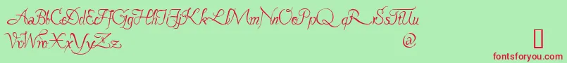 Pavane Font – Red Fonts on Green Background