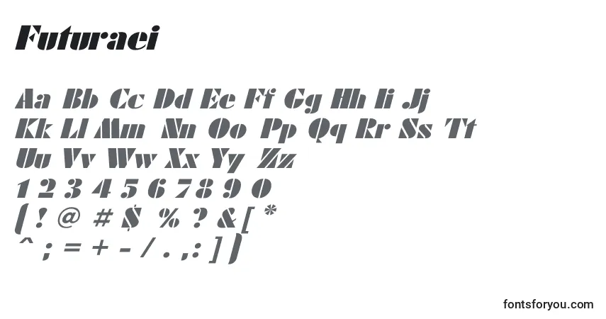Шрифт Futuraei – алфавит, цифры, специальные символы