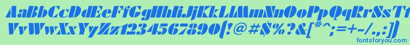 Futuraei Font – Blue Fonts on Green Background