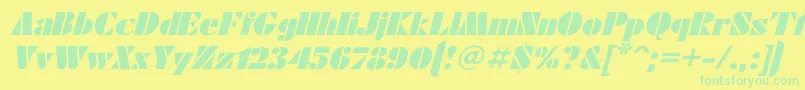 Futuraei Font – Green Fonts on Yellow Background