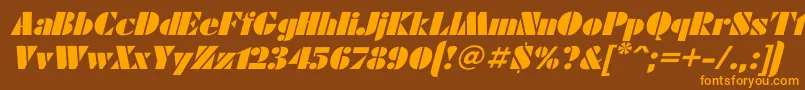 Futuraei-Schriftart – Orangefarbene Schriften auf braunem Hintergrund