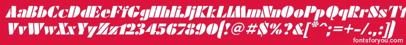 Futuraei-fontti – valkoiset fontit punaisella taustalla