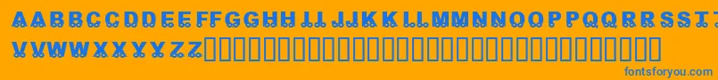 KrOnTheGo Font – Blue Fonts on Orange Background