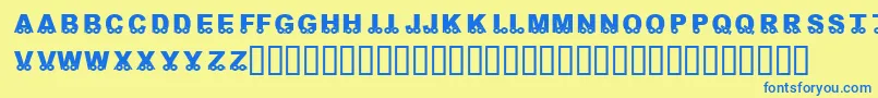 KrOnTheGo Font – Blue Fonts on Yellow Background