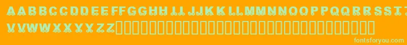 KrOnTheGo Font – Green Fonts on Orange Background