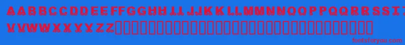 KrOnTheGo Font – Red Fonts on Blue Background