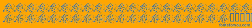 LcrLuvToPaint Font – Blue Fonts on Orange Background