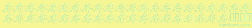 LcrLuvToPaint Font – Green Fonts on Yellow Background